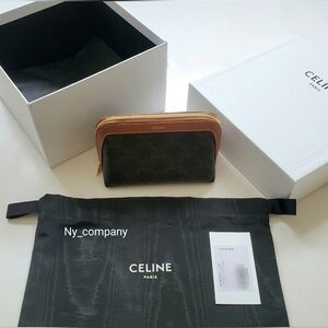 (SALE)Celine Triomphe Canvas Cosmetic Small Pouch Brand New